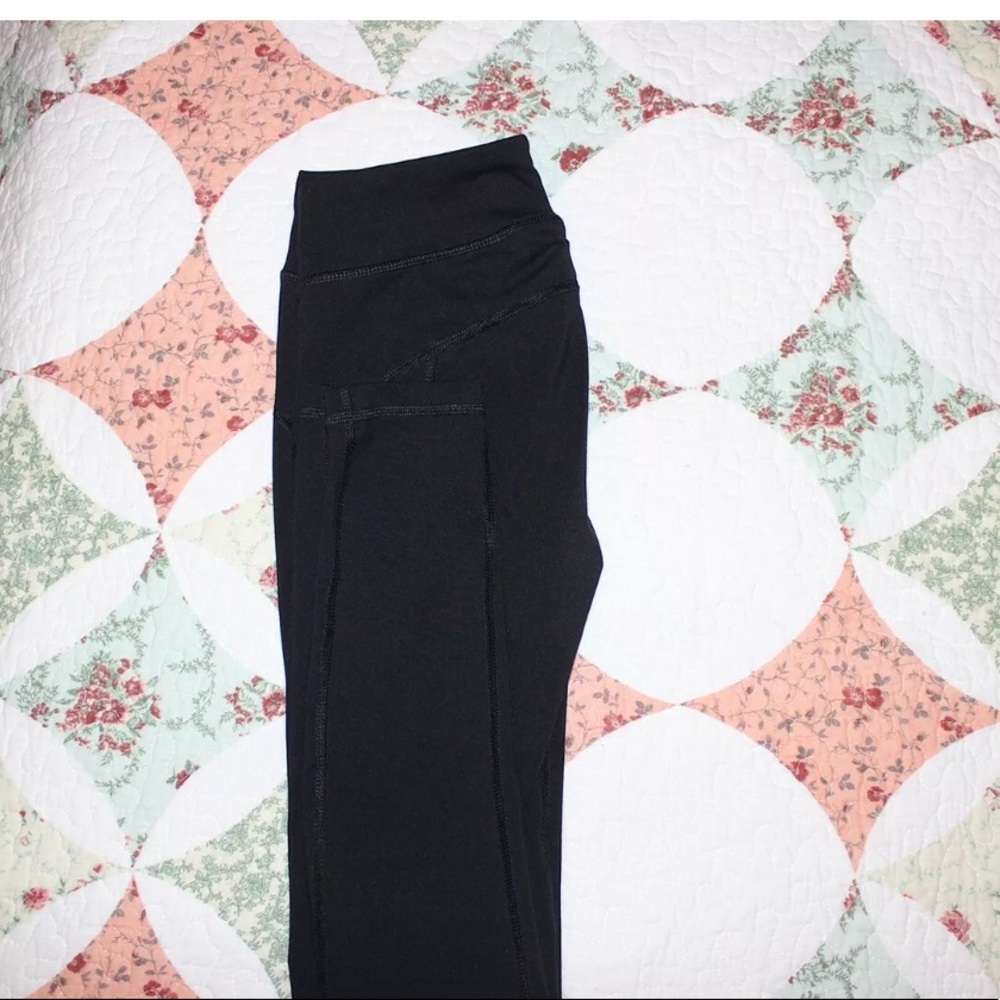 Women's black leggings Solid Black One Size
